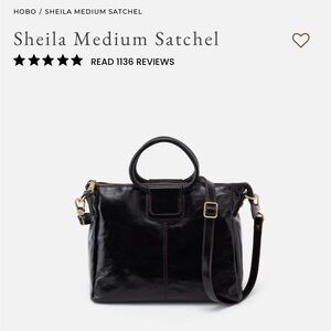 Elegant Black Leather Shoulder Bag by Hobo